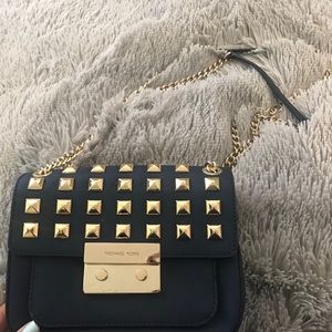 AUTHENTIC MICHAEL KORS STUDDED BAG- navy blue